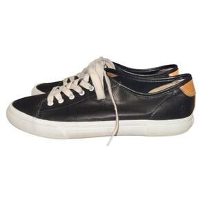 Frye Gia Low Sneakers Women's Size 9.5 M Black Leather Lace Up Shoes Casual